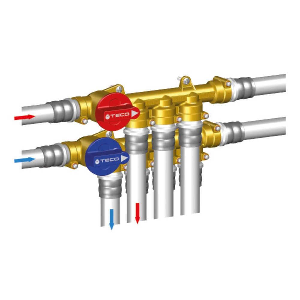 TECO K4.2 kit distribuitor pentru apă potabilă cu robineți de izolare DN15 - F13 - imagine 3