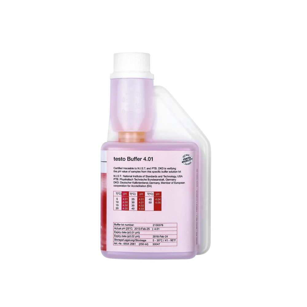 Testo Soluție buffer pH 4,01 în flacon gradat (250 ml)