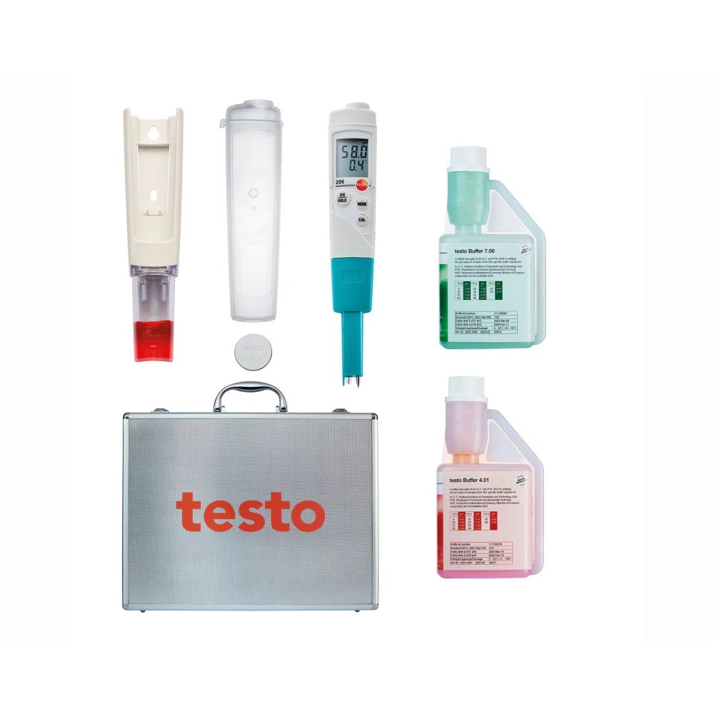 Testo 206-pH1 set – instrument de măsurare a pH-ului/temperaturii pentru lichide