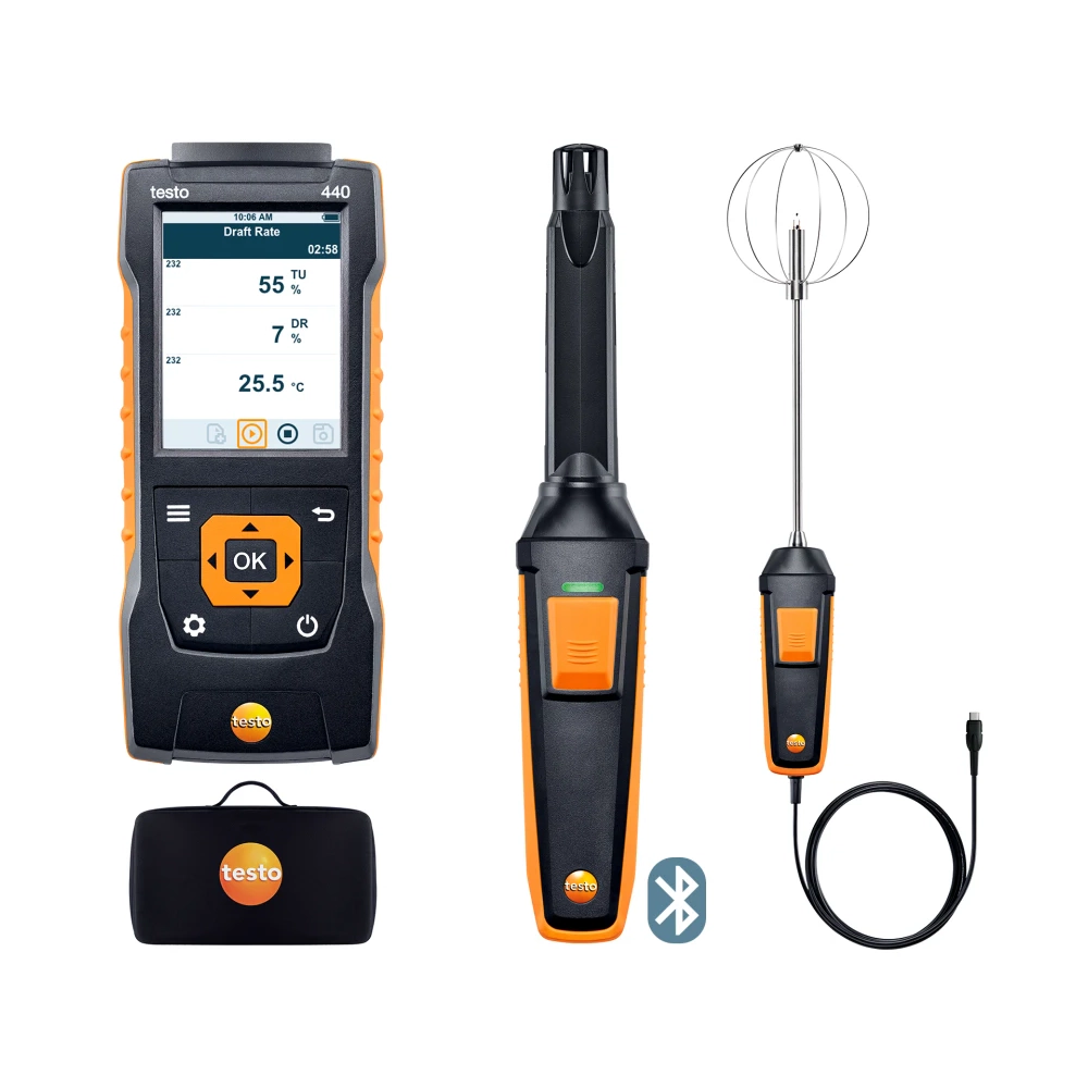 Testo 440 – Set pentru confortul ambiental cu Bluetooth
