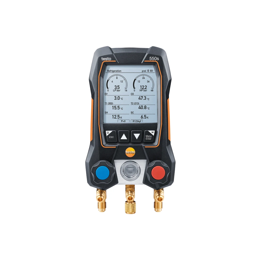 Testo 550s Set smart cu furtunuri - Manifold digital inteligent cu sonde de temperatură wireless și set de 3 furtunuri de umplere - imagine 8