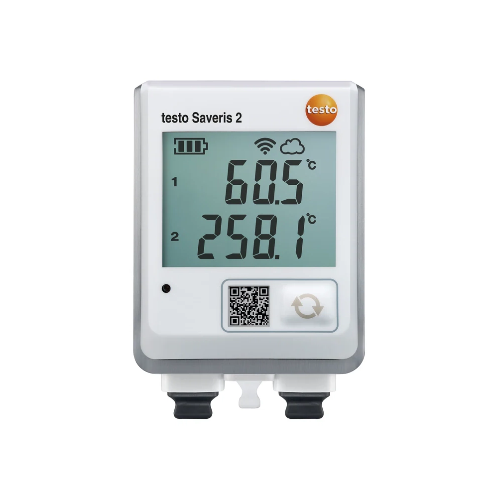 Testo Saveris 2-T3 – Înregistrator WiFi de temperatură cu ecran și 2 conexiuni pentru sonde externe TC