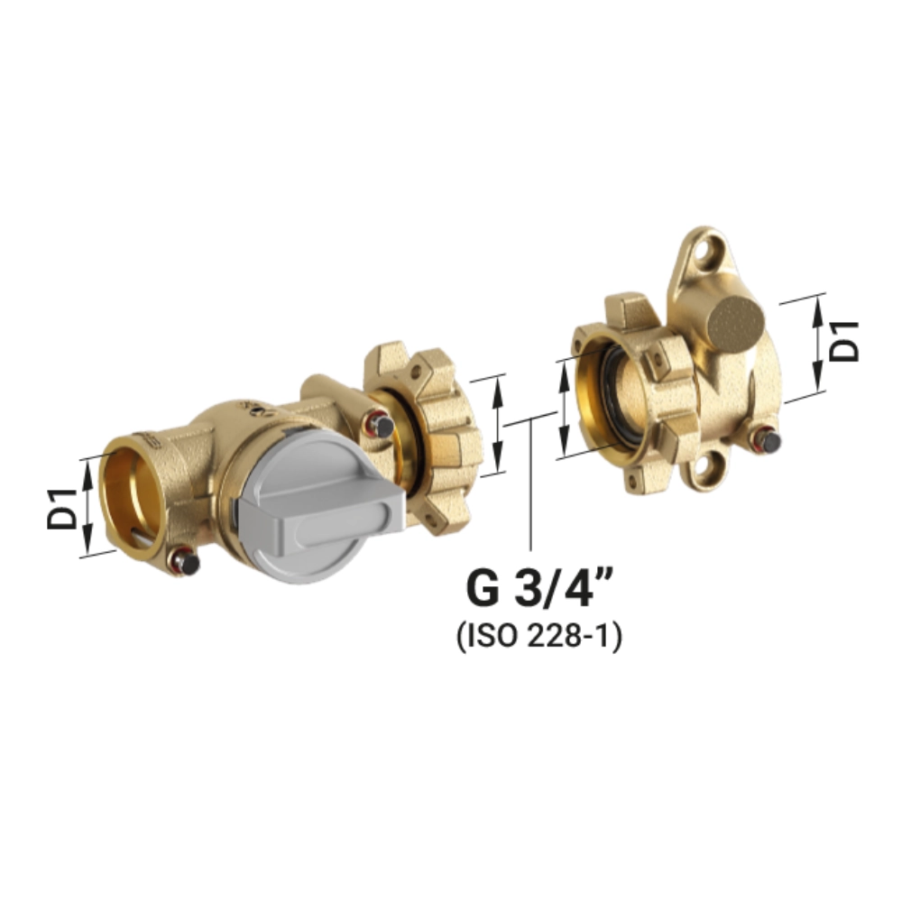 TECO K-BLOC Kit robinet DN 15 F13 motorizabil, racord adaptor pentru contor volumetric cu supapă unisens