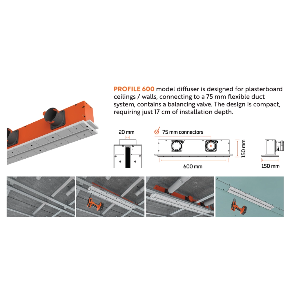 Anemostat - ERGOVENT LINEO PROFILE 600 VERTICAL - imagine 3