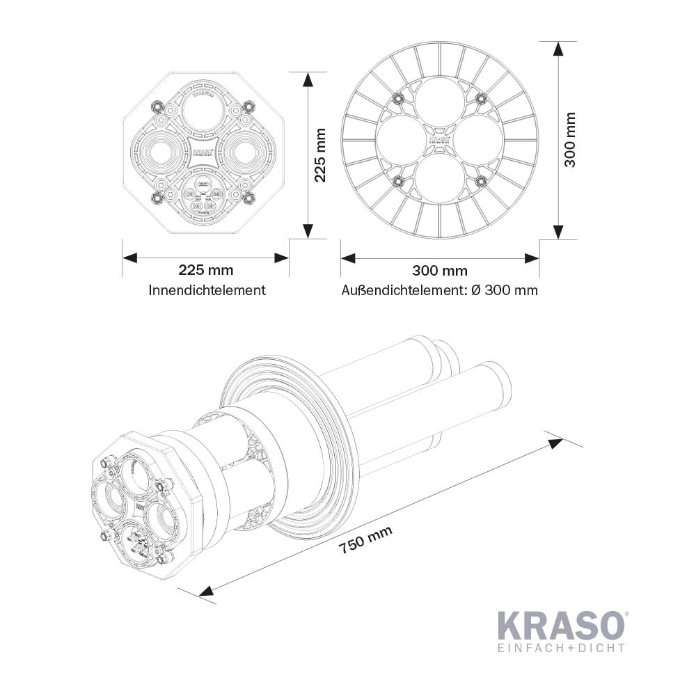 KRASO - Sistem de trecere cu etanșare prin perete DN 200 - imagine 5