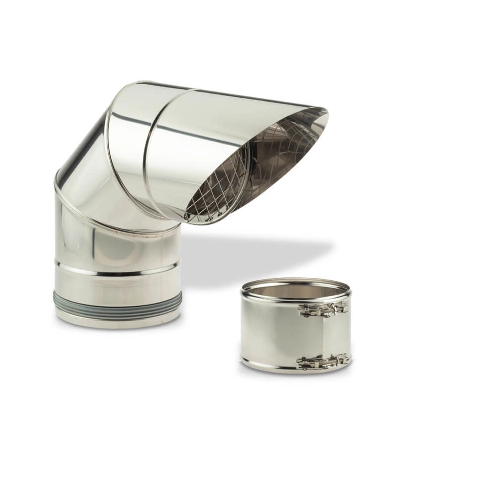 Zehnder – Cot 90° intrare/ieșire ComfoVent D 180 mm, oțel inoxidabil