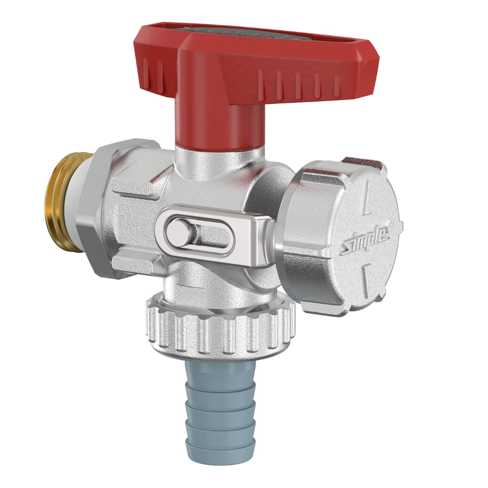 Flamco Simplex – Robinet KFE-KH E SV cu supapă de siguranță, cu filet exterior 1/2″ și racord 3/4″