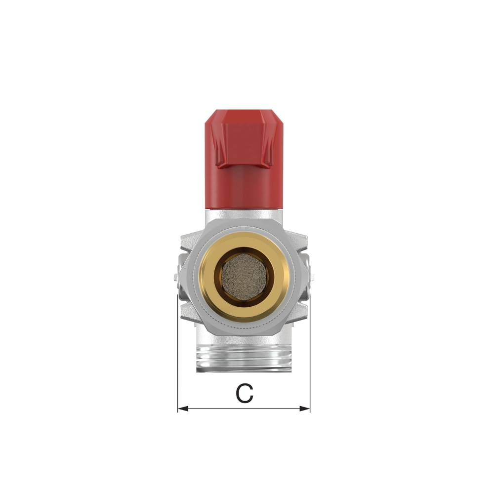 Flamco Simplex - Robinet cu bilă KFE-KH E cu filet exterior 1/2" și racord 3/4" - imagine 3