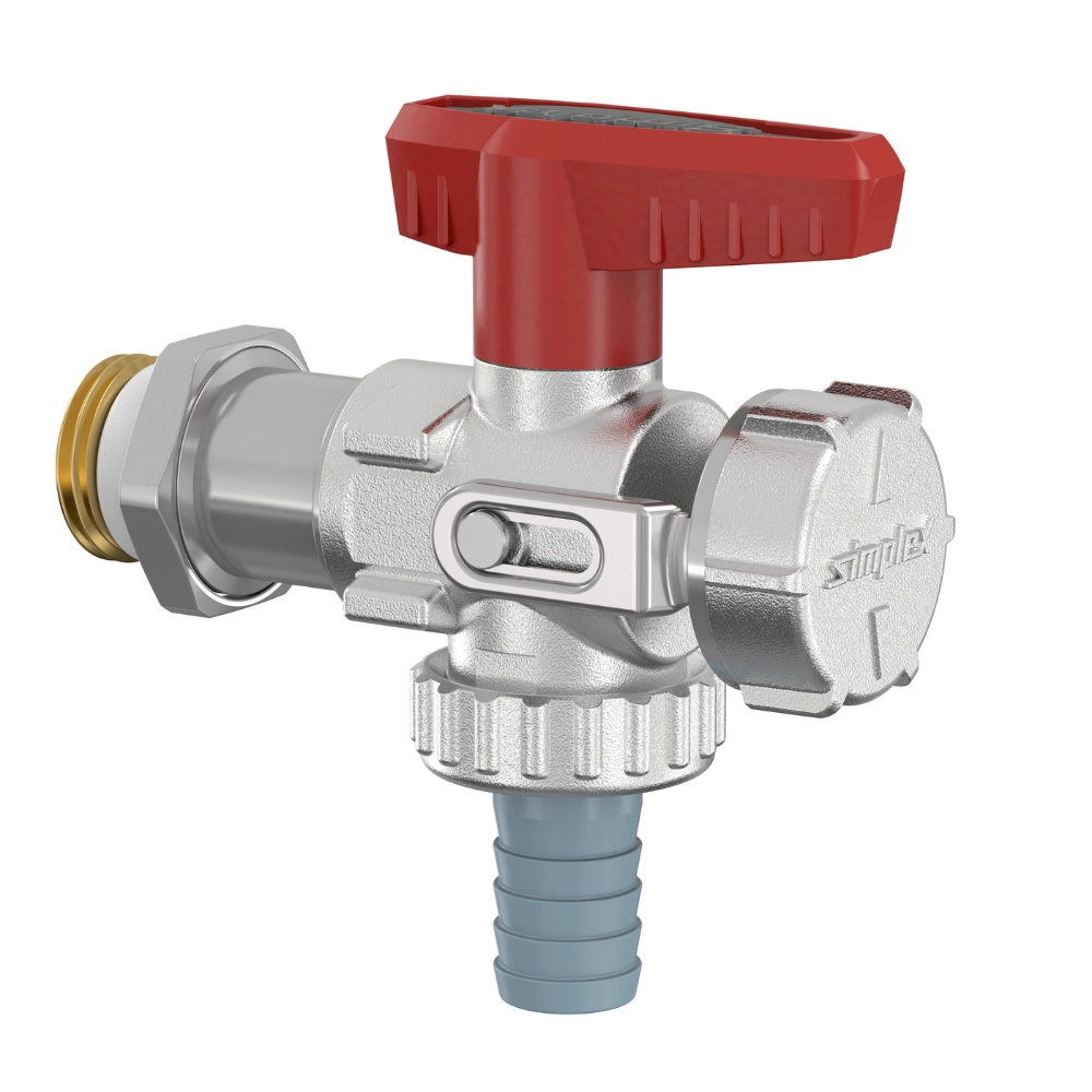 Flamco Simplex – Robinet KFE-KH lung E SV cu supapă de siguranță, cu filet exterior 1/2″ și racord 3/4″