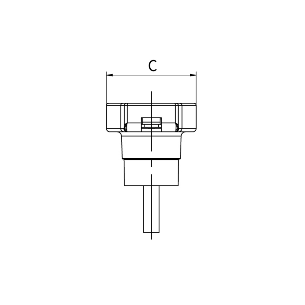 Flamco Simplex - Mâner tip T cu termometru Ø32 mm pentru robineți sferici Simplex DN 20–50 - imagine 3