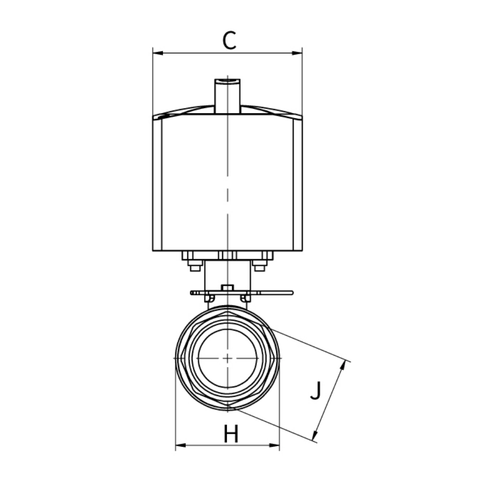 Flamco Simplex - Robinet sferic MKH STA cu FI și actuator electric DN 20–40 - imagine 3
