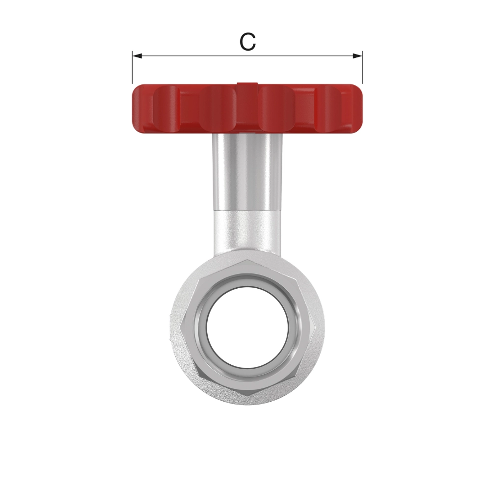 Flamco Simplex - Robinet sferic MKH TG-R cu FI și mâner termometric roșu DN20 - DN50 - imagine 3