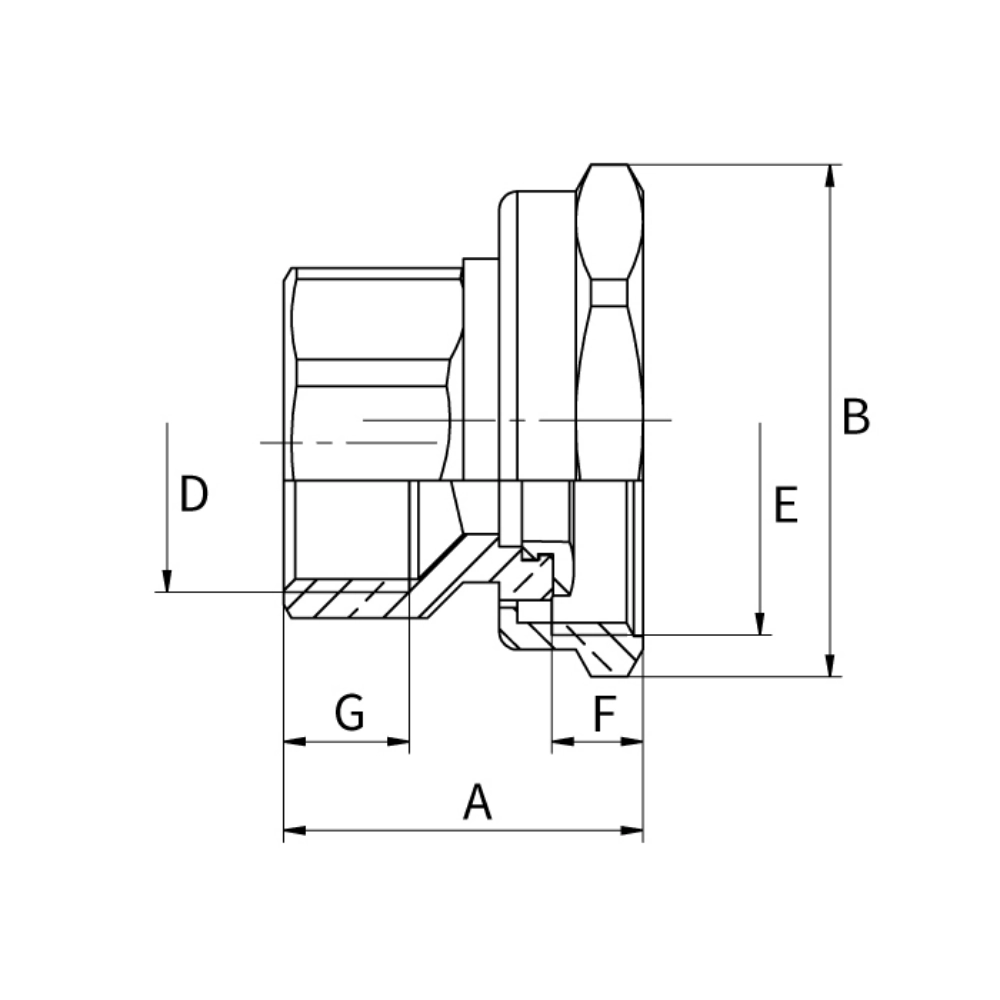 Flamco Simplex - Racord excentric filet interior DN 25 - imagine 2