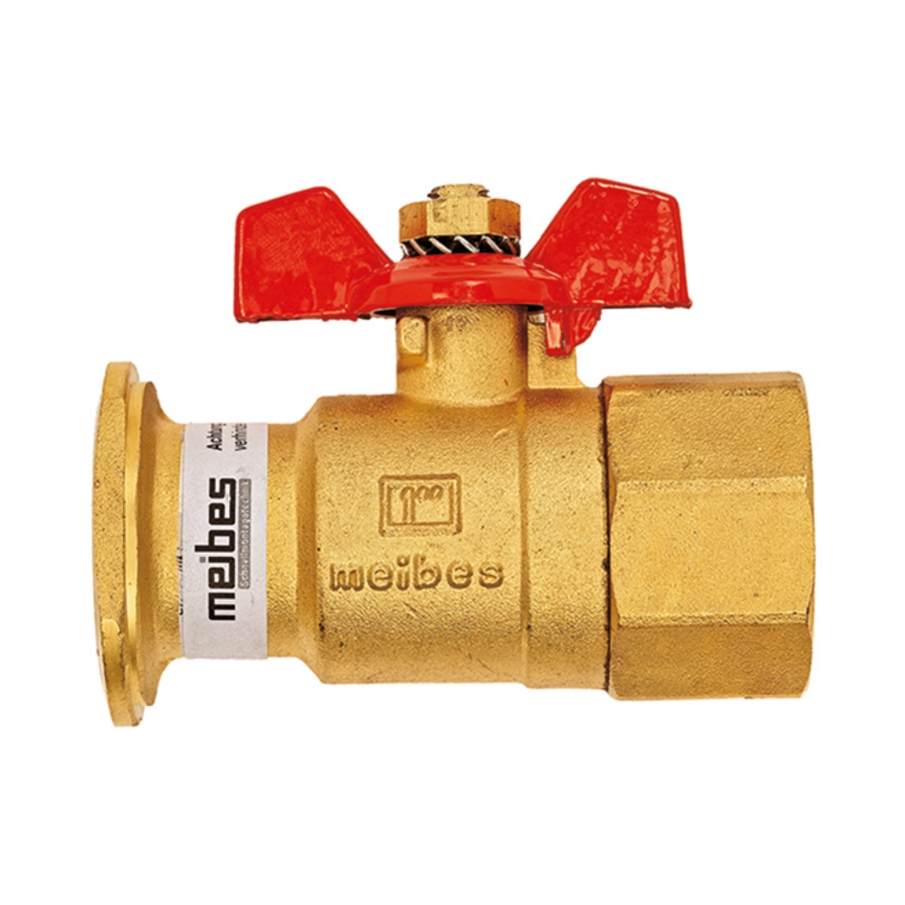 Flamco Meibes – Robinet cu bilă cu flanșă Meibes și clapetă de sens
