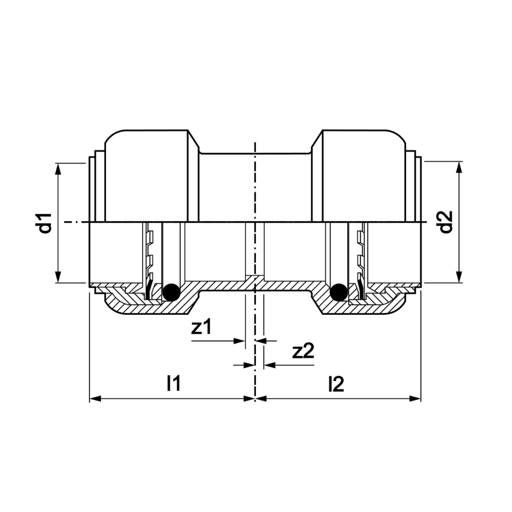 VSH Tectite Air - Racord drept 2 x push DN15–DN25 - imagine 2