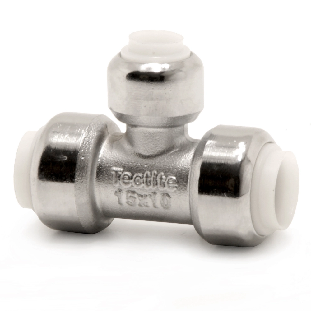 VSH Tectite – Teu cromat cu ramificație redusă 3 x push DN10–DN12