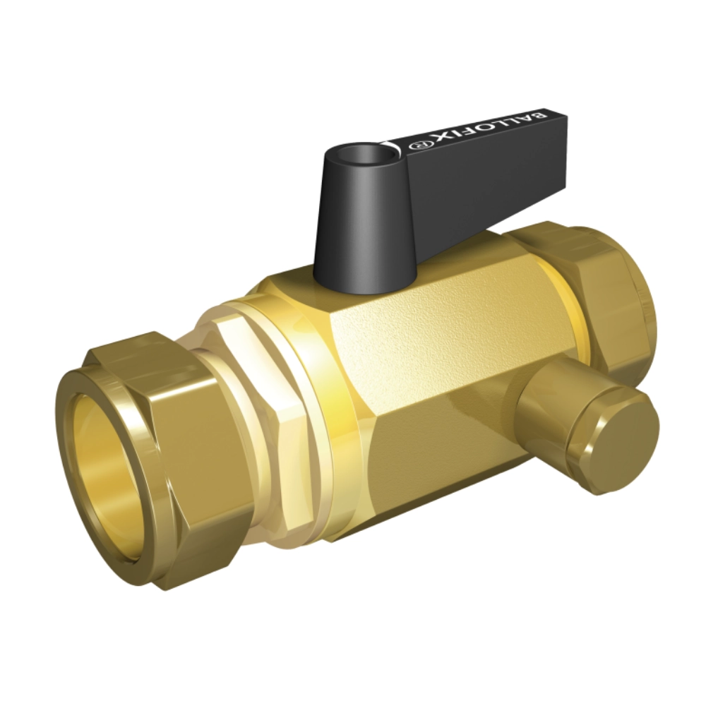 Broen – Robinet full flow cu bilă 2 x compresiune – cu mâner și drain