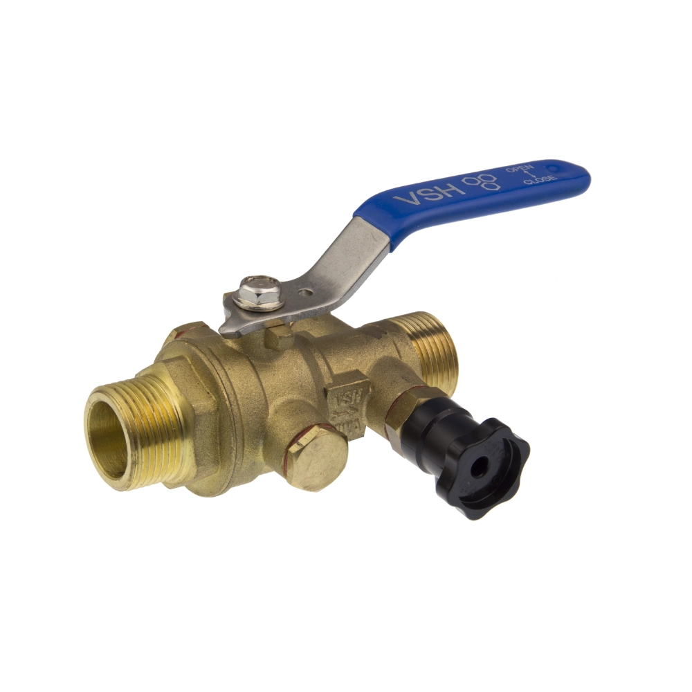 VSH – Robinet cu bilă EA Protect, filet exterior, cu drenaj, PN10, 65°C, DN20–DN25