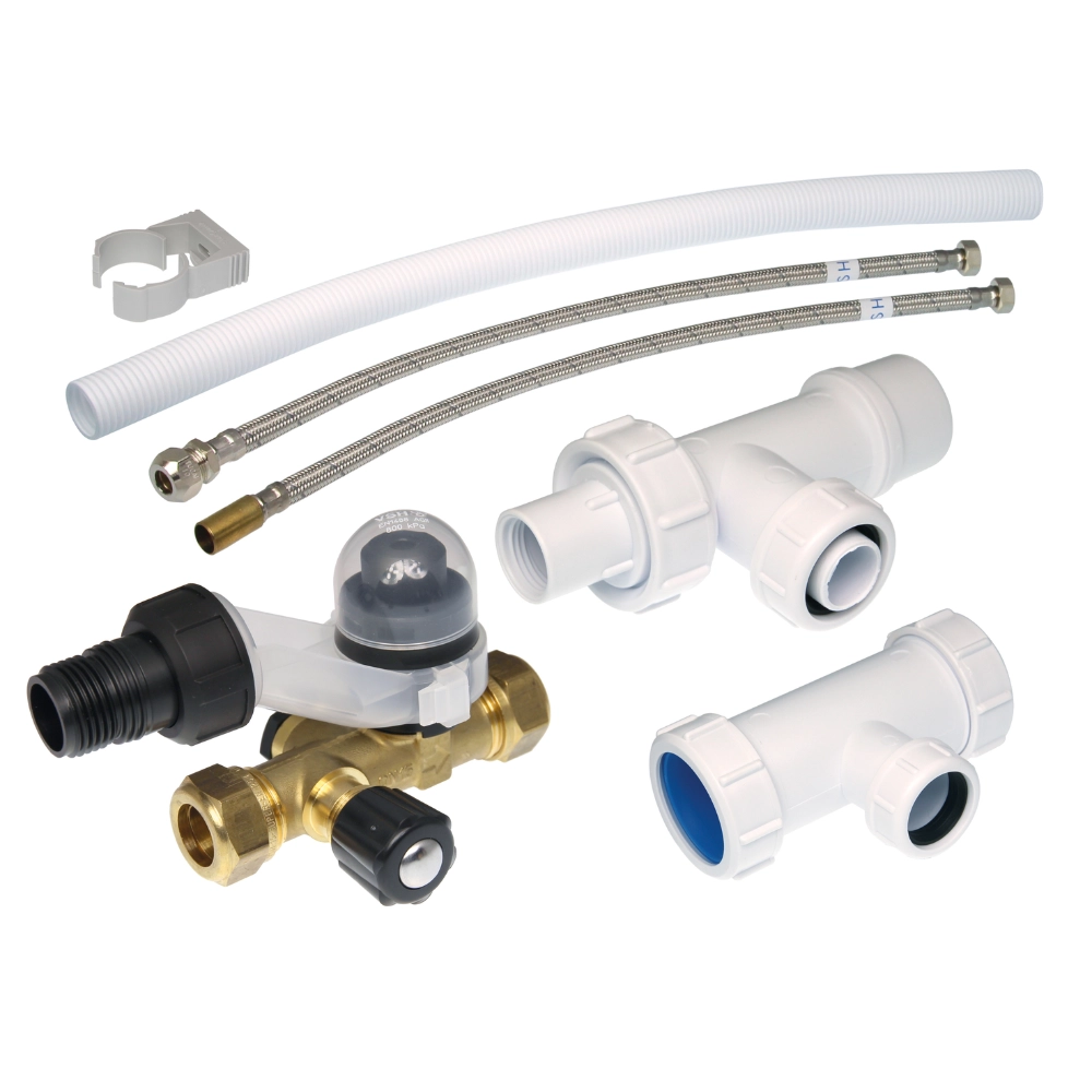 VSH – Set de conexiune pentru boiler Eurobas, cu fitinguri comprimate și sifon compact