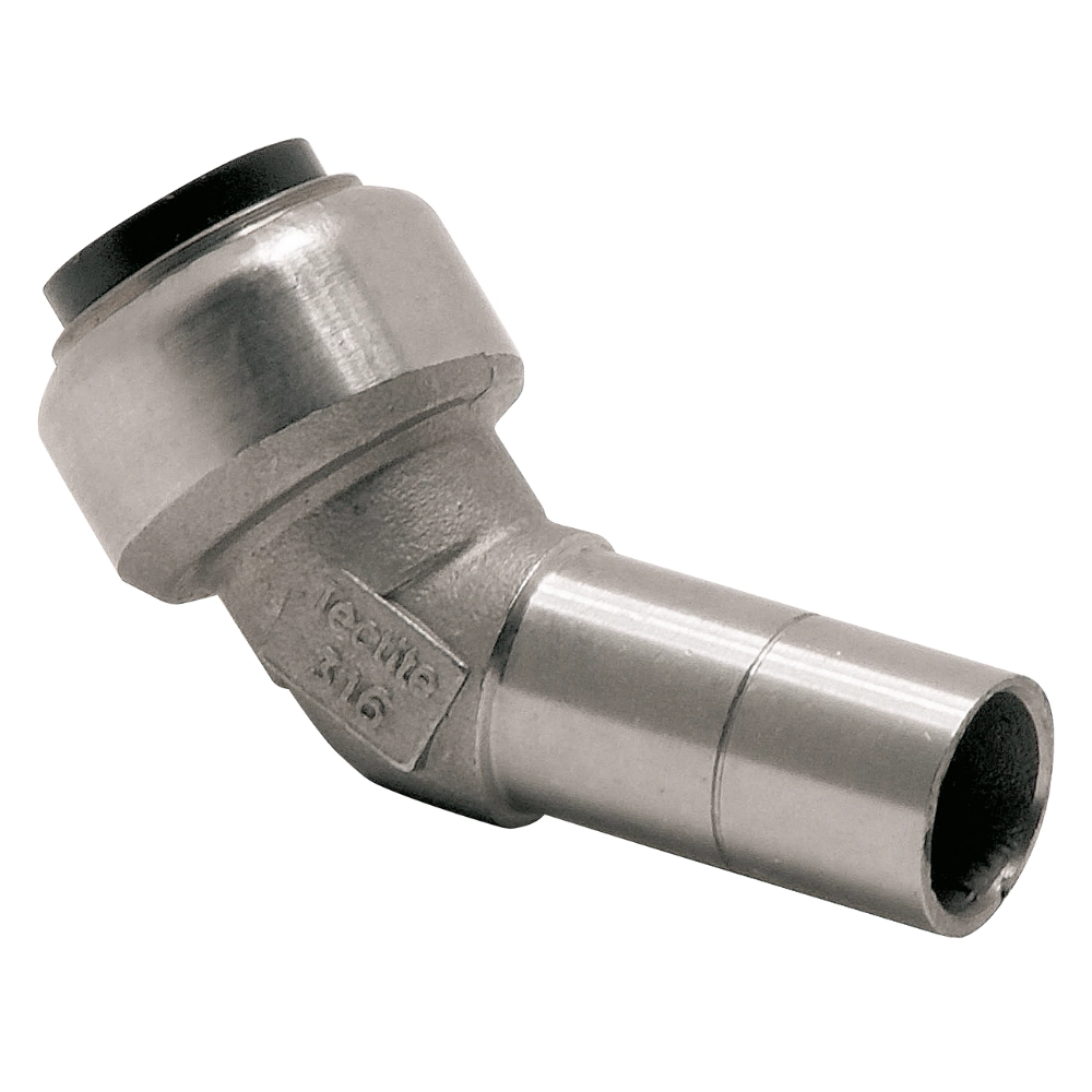 VSH Tectite - Cot 45° push x capăt drept – inox (DN12 – DN40) - imagine 2