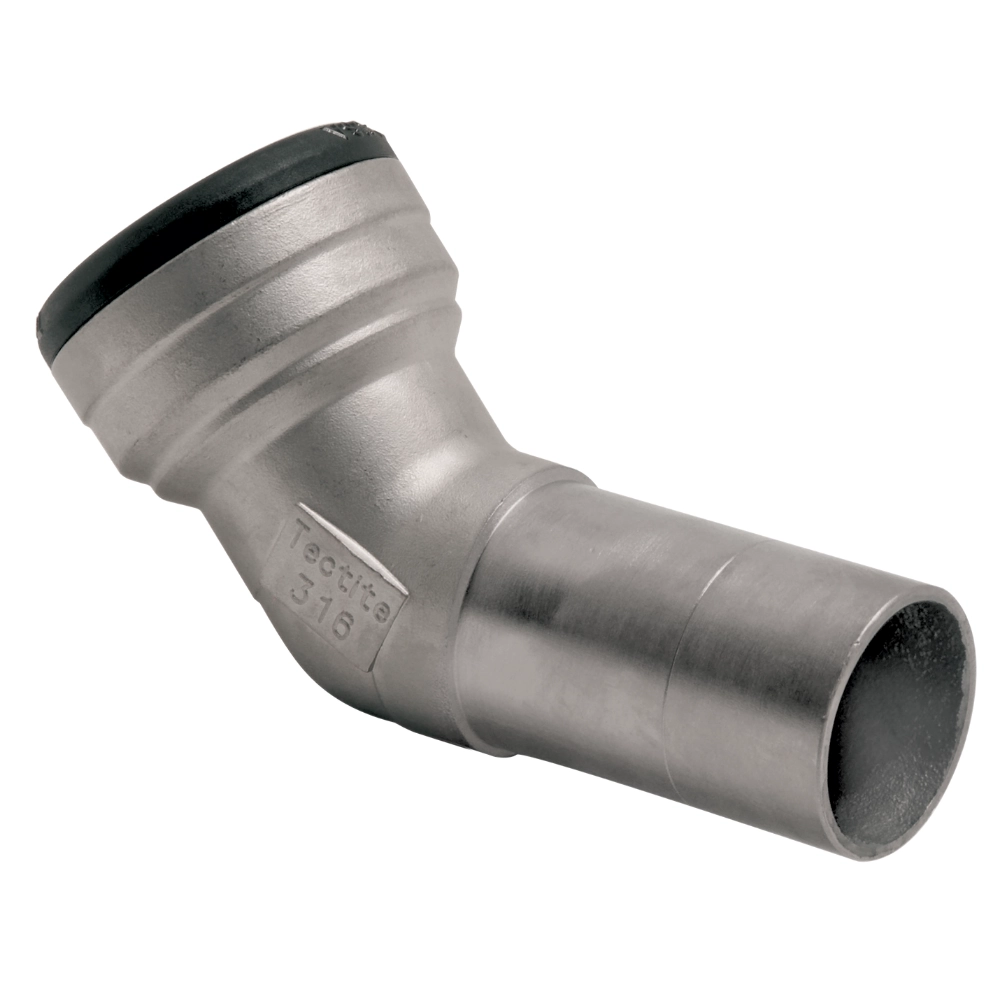 VSH Tectite - Cot 45° push x capăt drept – inox (DN12 – DN40) - imagine 4
