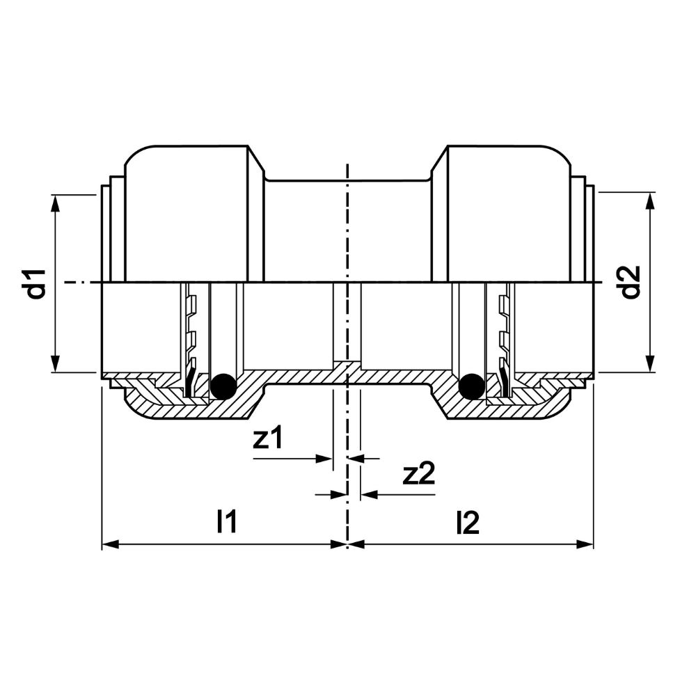 VSH Tectite - Mufă dreaptă demontabilă 2 x push – bronz (DN32 – DN50) - imagine 4