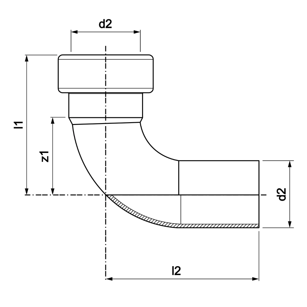 VSH Tectite Sprint - Cot 90° push x capăt țeavă (DN10 – DN20) - imagine 2