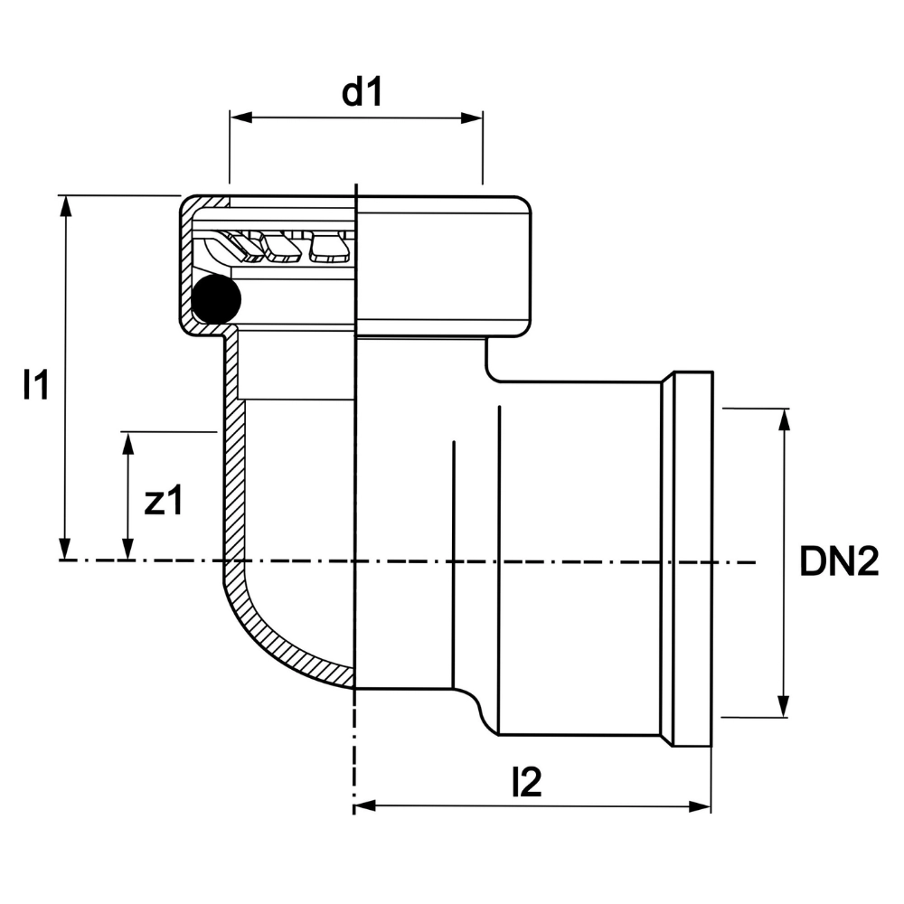 VSH Tectite Sprint - Cot 90° push x filet interior (15xG1/2" – 22xRp3/4") - imagine 2