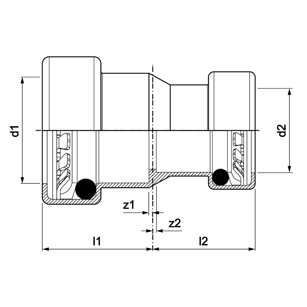 VSH Tectite Sprint - Mufă de reducție 2 x push (15x12 – 22x15) - imagine 2