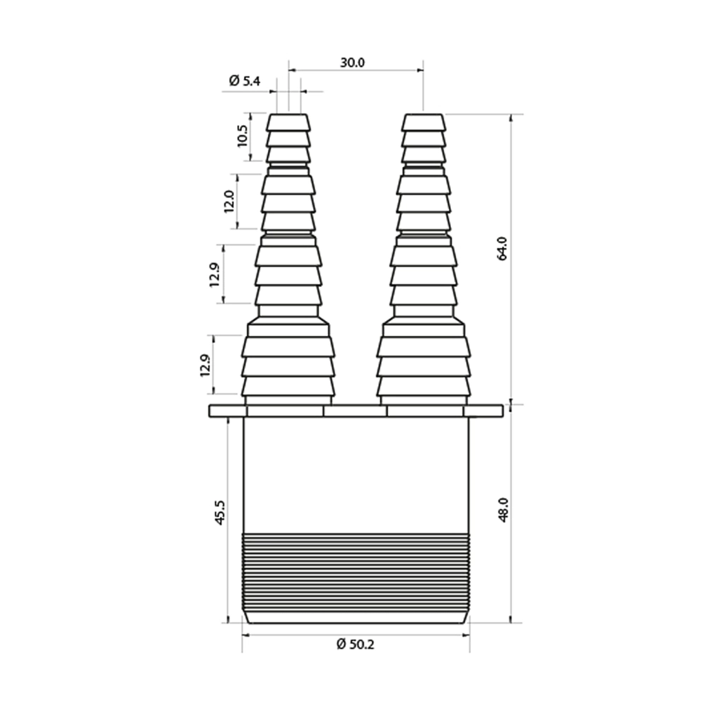 HAAS - Conector dublu furtun drept, Ø 8,3–20,5 mm, DN 50 - imagine 3
