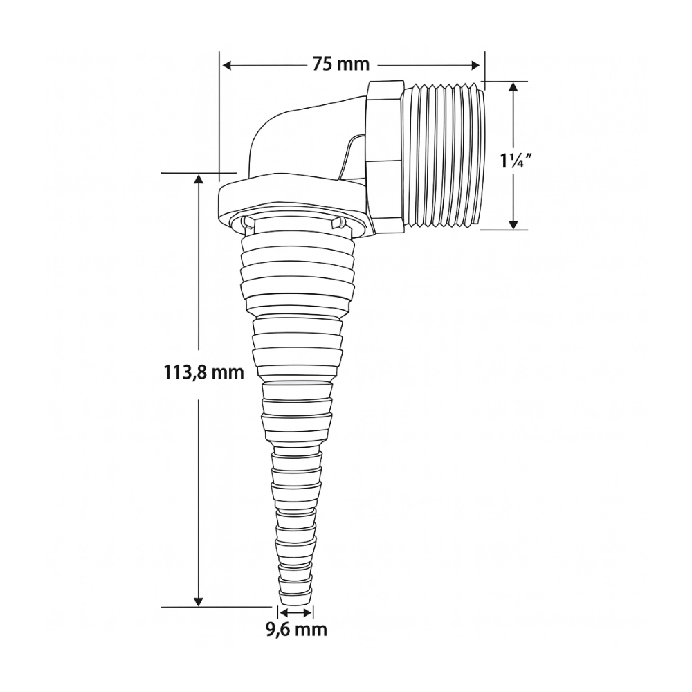 HAAS - Racord pompă cot 90°, filet 1¼", Ø 8,3–33,5 mm - imagine 3