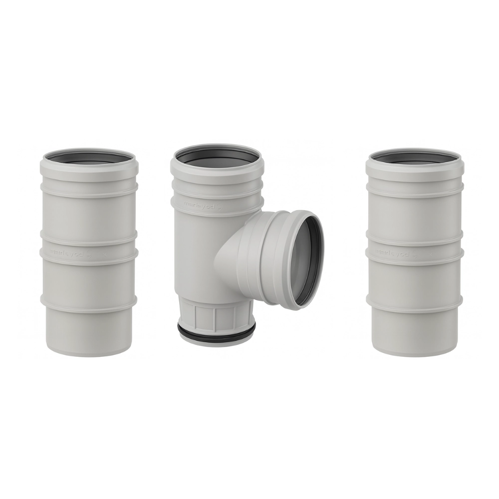 HAAS – Set ramificație T glisantă DN 110/110 cu 2 mufe lungi
