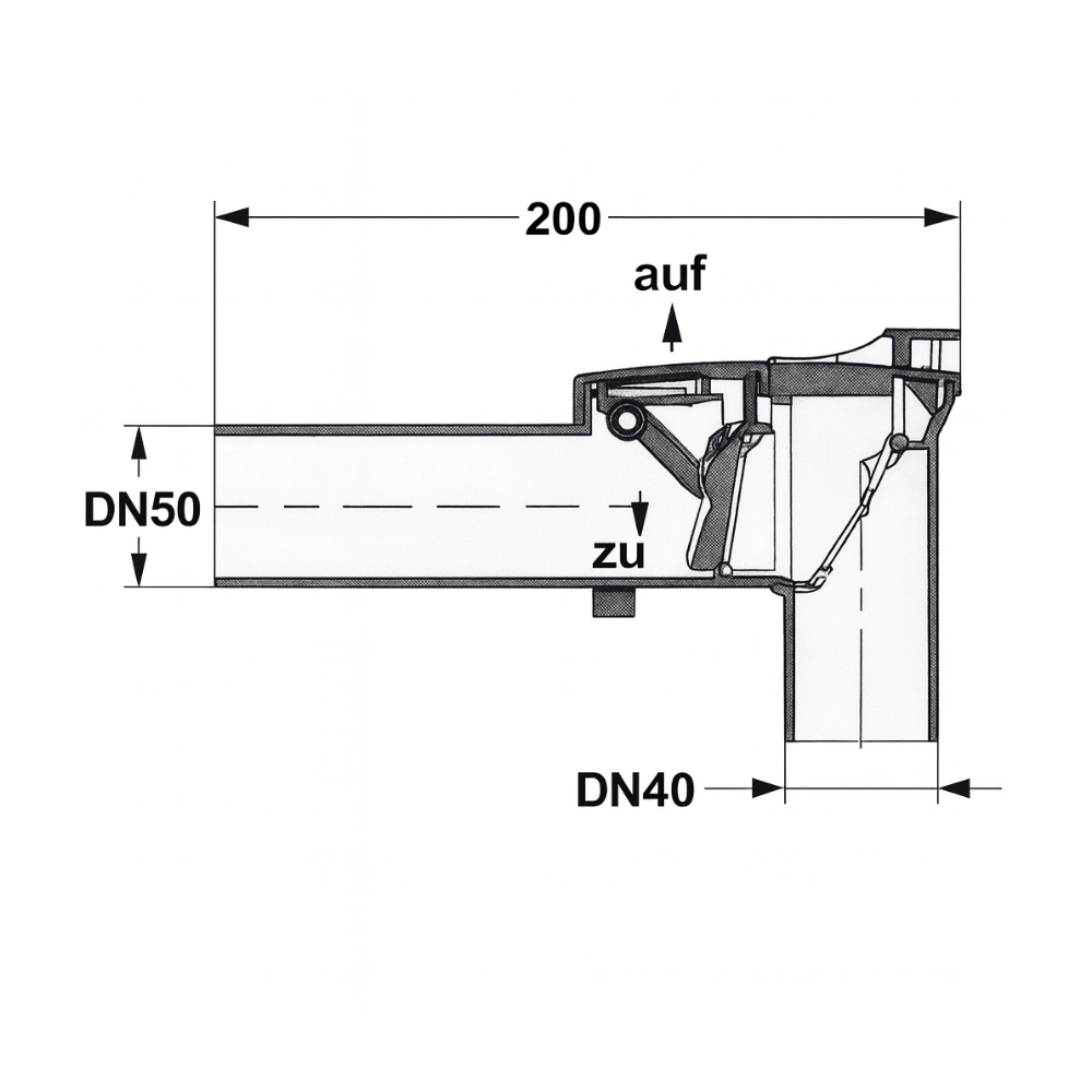 HAAS - Barieră anti-refulare DN 50 cu sifon și racorduri multiple - imagine 4