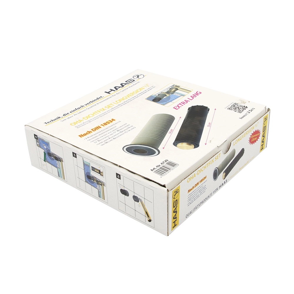 HAAS – Set etanșare interioară Dichtfix „Long”, ½″, filet alamă + 2 dopuri de construcție - imagine 5