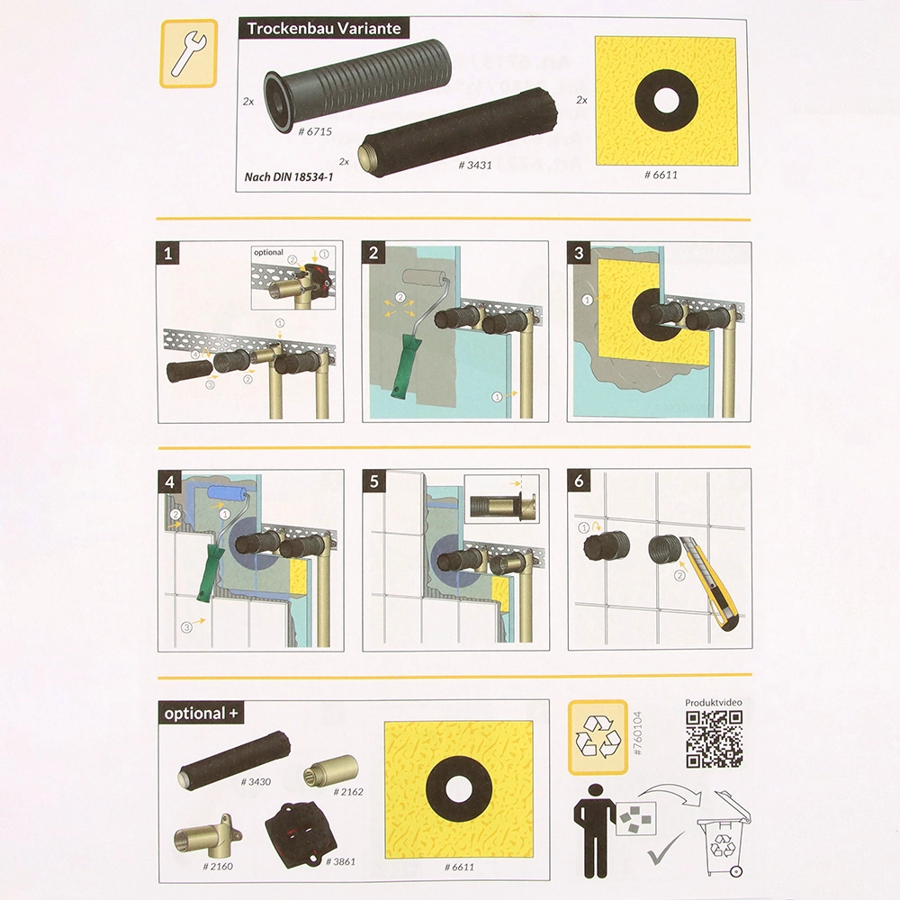HAAS – Set etanșare interioară Dichtfix „Long”, ½″, filet alamă + 2 dopuri de construcție - imagine 7